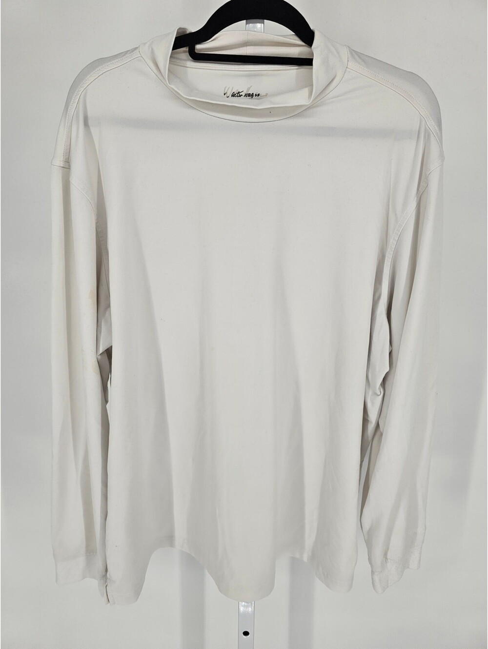 Walter Hagen Mens Sz XXL Long Sleeve Mock Neck T Shirt White Hydroproof